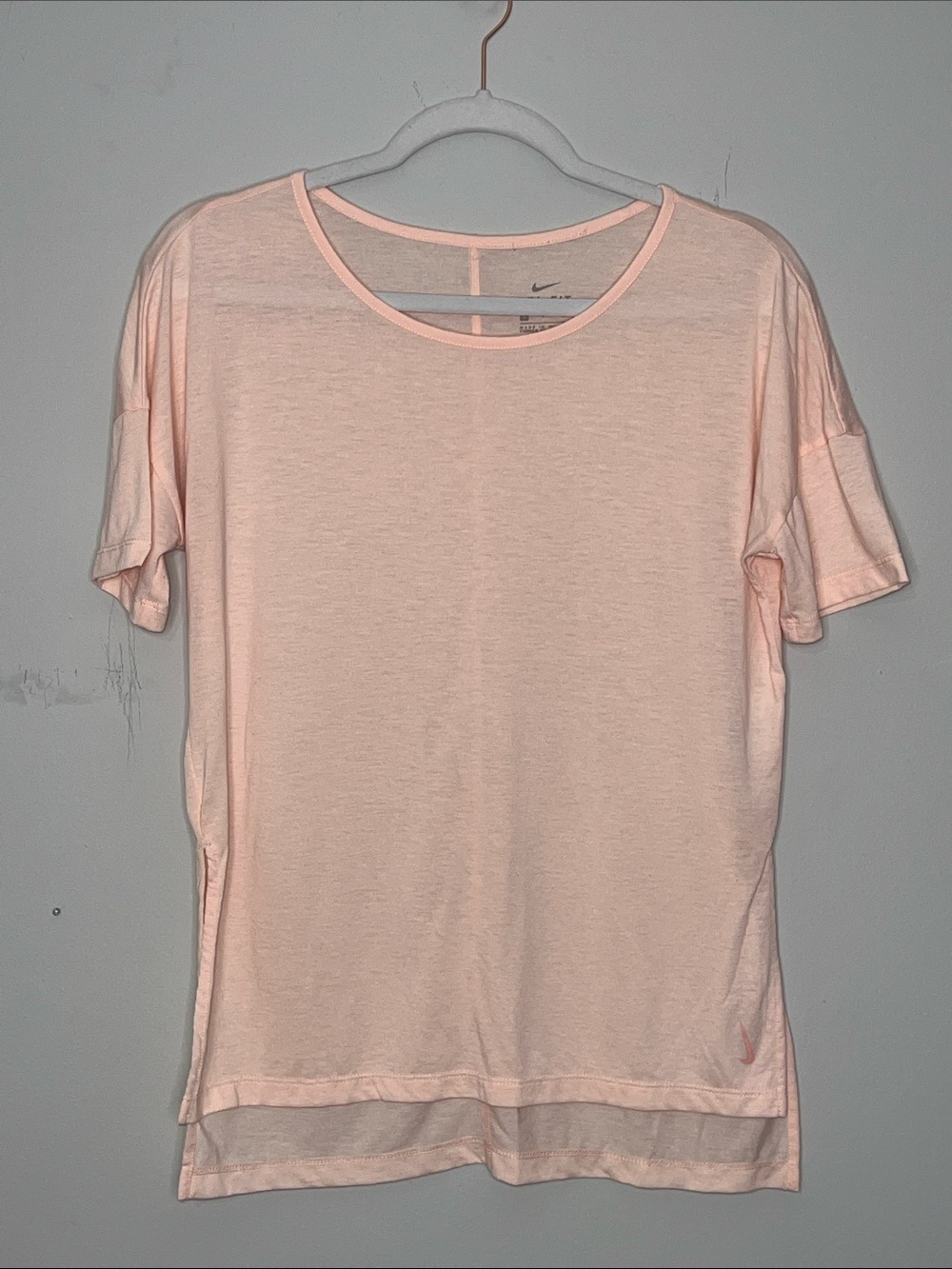 Nike Pastel Pink Oversized Short Sleeve Dri Fit Throw Over Tee